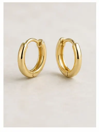 Small Huggie Hoops — 14k Gold